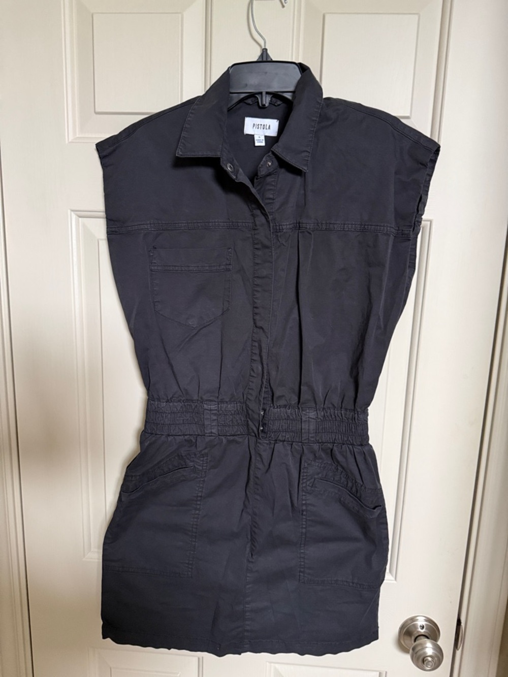 pistola Black Mini Dress Utility Romper